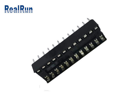 Perforations rectangulaires PBT UL94V-0 d'en-tête du connecteur 24P de prise de 1000VAC 2.54mm IC
