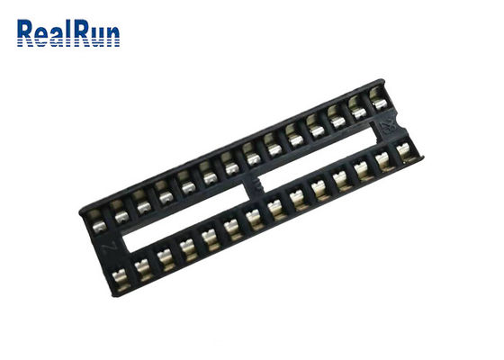 Sn d'or de prise d'IC de place de l'immersion 7,62 PBT de 28P 2.54mm plaqué avec la barre centrale