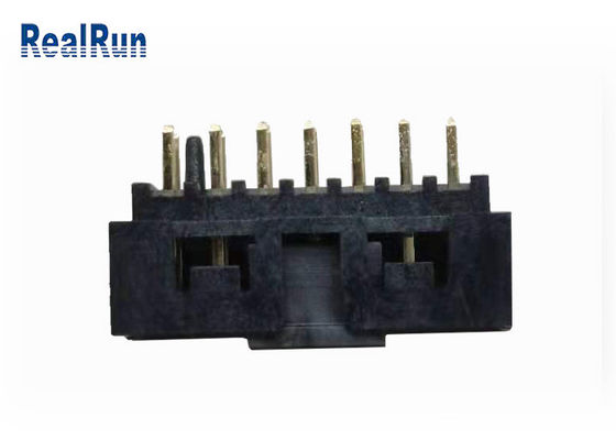 Laiton de prise de l'en-tête UL94V-0 14P IDC de boîte de rangée de double de PBT H6.4 30% GF