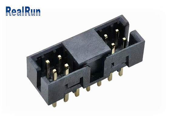 Laiton de prise de l'en-tête UL94V-0 14P IDC de boîte de rangée de double de PBT H6.4 30% GF