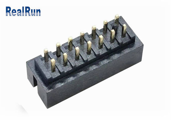 Laiton de prise de l'en-tête UL94V-0 14P IDC de boîte de rangée de double de PBT H6.4 30% GF