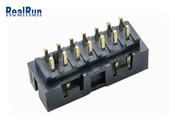 Laiton de prise de l'en-tête UL94V-0 14P IDC de boîte de rangée de double de PBT H6.4 30% GF