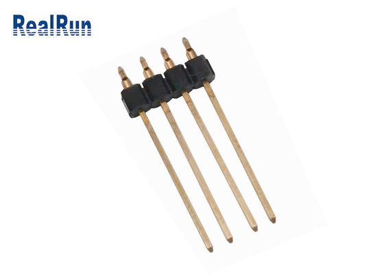 Connecteur masculin d'en-tête PBT LCP de presse de PA6T d'ajustement d'IMMERSION droite en laiton de carte PCB Pin Header 2.54mm