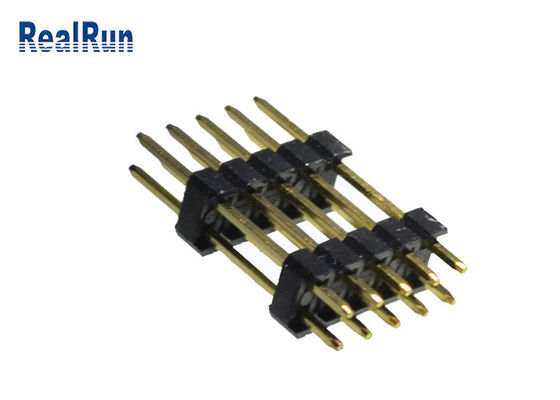 GV en laiton de la rangée 2.54mm de 0.75A PBT Pin Header Connecto UL94V-0 double