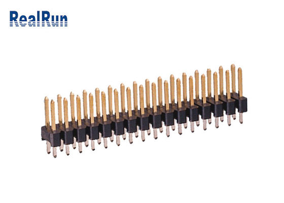 Rangée droite en laiton du double UL94V-0 de PA6T 180° Pin Header Connector 2.54mm