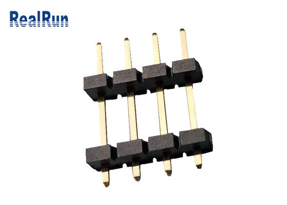Connecteur en laiton UL94V-0 d'en-tête de rangée de PBT LCP Pin Header Connector 1*4P double