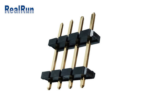 Connecteur en laiton UL94V-0 d'en-tête de rangée de PBT LCP Pin Header Connector 1*4P double