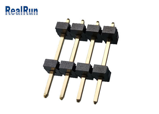 Connecteur en laiton UL94V-0 d'en-tête de rangée de PBT LCP Pin Header Connector 1*4P double