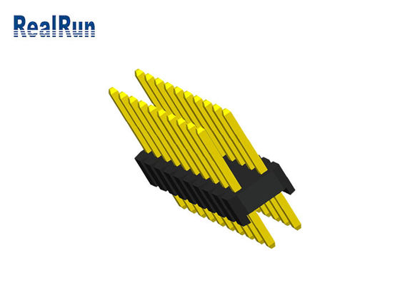 Laiton de Pin Header Male Brass Pcb 3.0A d'immersion de rangée de double de PBT PA6T 20P