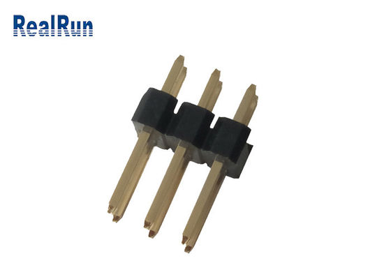droit d'IMMERSION de 3.0A 6P double de Pin Header Black PA6T de lancement masculin du laiton 2.54mm