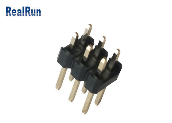 droit d'IMMERSION de 3.0A 6P double de Pin Header Black PA6T de lancement masculin du laiton 2.54mm