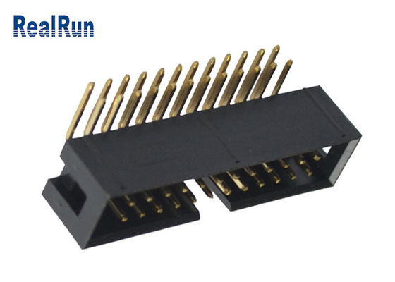 Pin R/A en laiton DC3A LCP du connecteur UL94V-0 PBT d'en-tête de boîte de PA6T 24