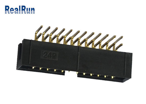Pin R/A en laiton DC3A LCP du connecteur UL94V-0 PBT d'en-tête de boîte de PA6T 24