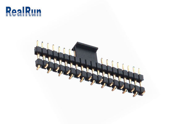 Double SMD connecteur en plastique d'en-tête de carte PCB de fibre du connecteur masculin LCP de la rangée simple