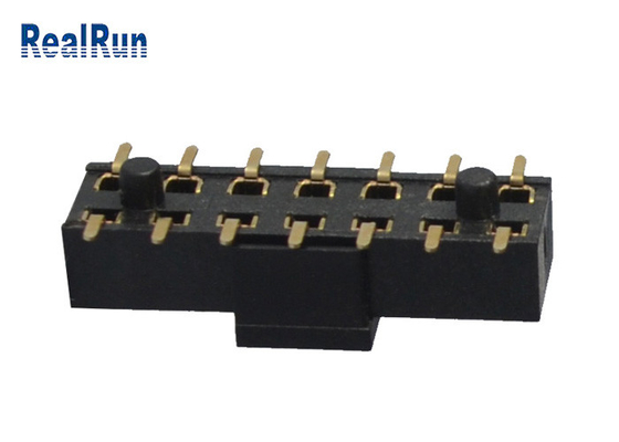 Connecteur femelle en laiton 2×7 SMT H3.5 500VAC d'en-tête de PA6T avec le chapeau de courrier