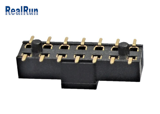 Connecteur femelle en laiton 2×7 SMT H3.5 500VAC d'en-tête de PA6T avec le chapeau de courrier