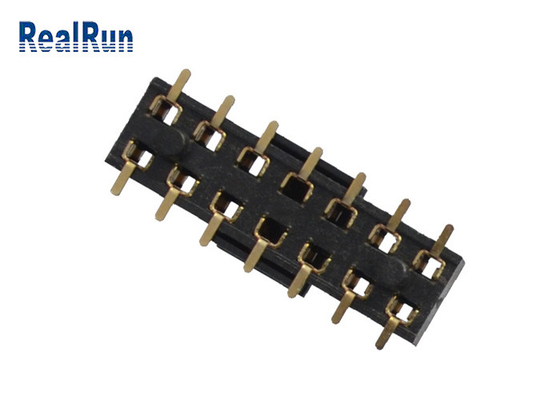 Connecteur femelle en laiton 2×7 SMT H3.5 500VAC d'en-tête de PA6T avec le chapeau de courrier