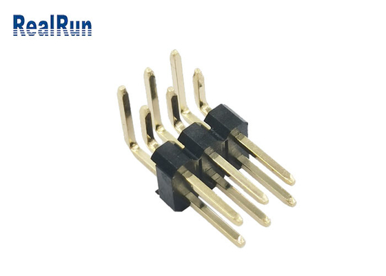 Placage à l'or de carte PCB Pin Header Connector Right Angle H2.5 de PBT PA6T IATF 16949