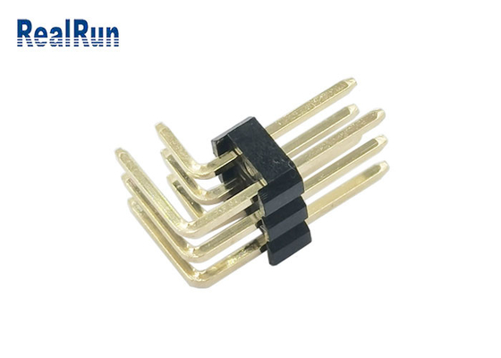 Placage à l'or de carte PCB Pin Header Connector Right Angle H2.5 de PBT PA6T IATF 16949