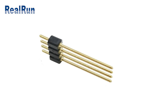 soudure droite femelle ronde d'immersion de carte PCB de 2.54mm Pin Header 4 Pin Gold Plated H3.0