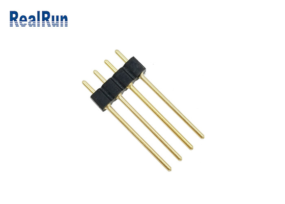 soudure droite femelle ronde d'immersion de carte PCB de 2.54mm Pin Header 4 Pin Gold Plated H3.0