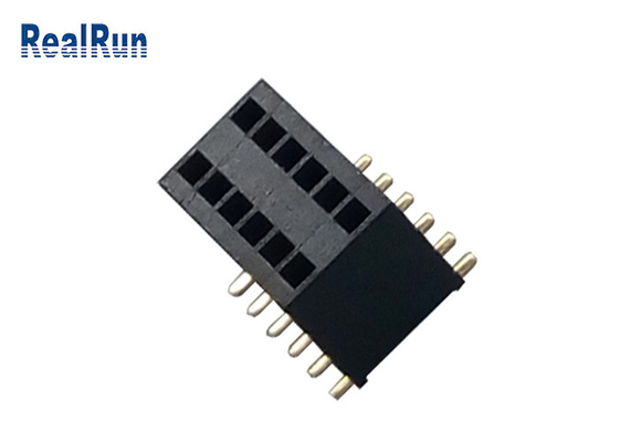 Type femelle contact du lancement SMD du connecteur 1.27mm d'en-tête de PA6T d'en cuivre de phosphore
