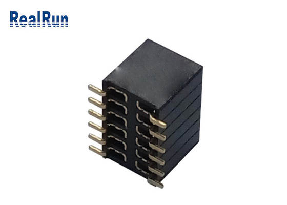 Type femelle contact du lancement SMD du connecteur 1.27mm d'en-tête de PA6T d'en cuivre de phosphore