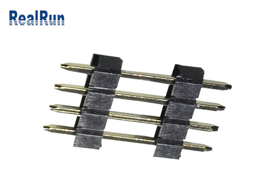 Rangée 4P double Pin Header droite de noir de la carte PCB 2,54 millimètre Pin Header PA6T