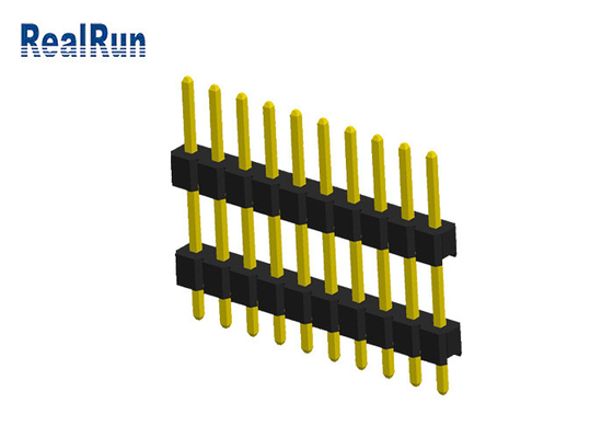 Double 10P mâle de plastique Pin Header Connector 0,1 pouces PA6T PBT PA46 pour la carte PCB