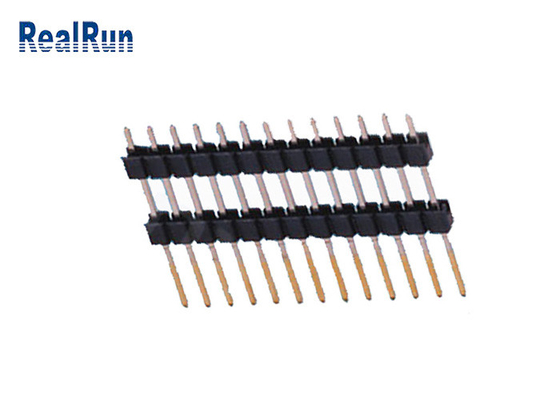 Le type 13 or simple de carte PCB 2,54 Pin Header Dual Plastic Dip de rangée de position a plaqué