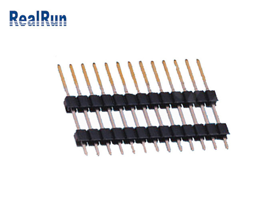 Le type 13 or simple de carte PCB 2,54 Pin Header Dual Plastic Dip de rangée de position a plaqué