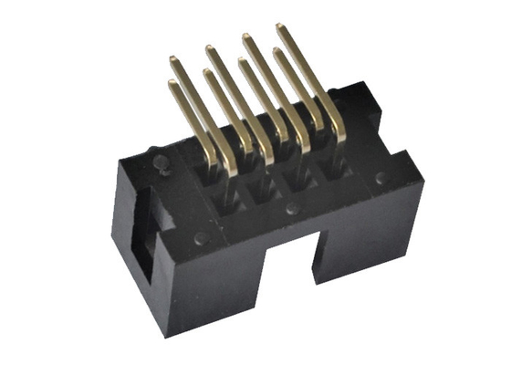connecteur PA6T UL94V-0 d'en-tête de la boîte 2x4P courbure Pin Connector de 90 degrés