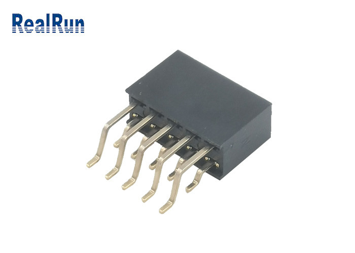 Embase femelle 2,54 mm 2 rangées PA6T 2x5P connecteur doré SMT à angle droit