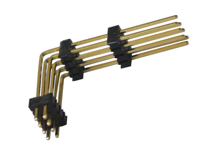 Connecteur 1.27mm d'en-tête de Pin du noir 8 plastique à angle droit de type trois de deux rangées