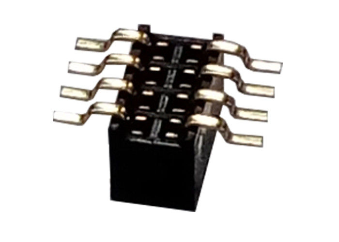 Connecteur femelle d'en-tête de 8 bornes type simple noir de SMT de rangée de 1.27mm x de 3.4mm