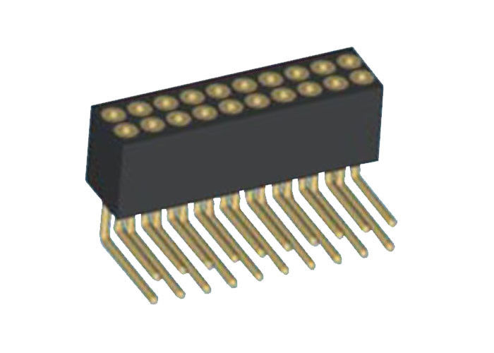 Pin à angle droit du connecteur 20 de panneau de carte PCB de double en-tête femelle de rangée de 1.27mm