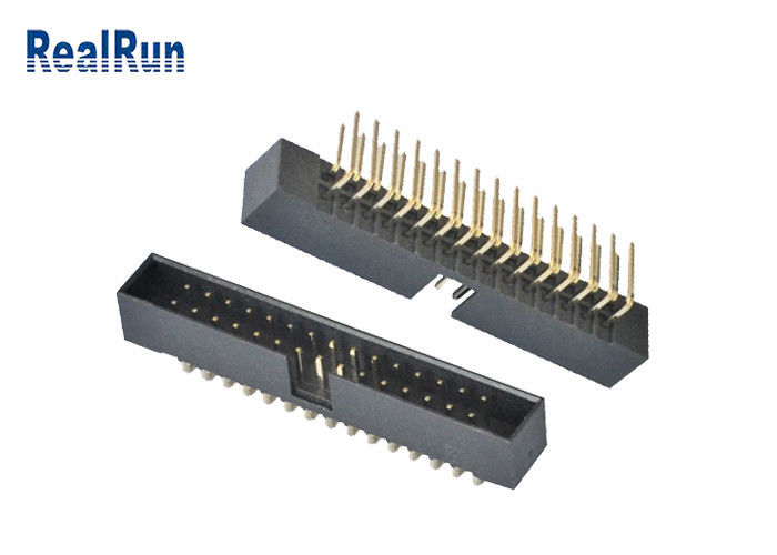 connecteur masculin de Pin IDC du connecteur 30 d'en-tête de boîte de la soudure PBT de 2.0mm 90 degrés