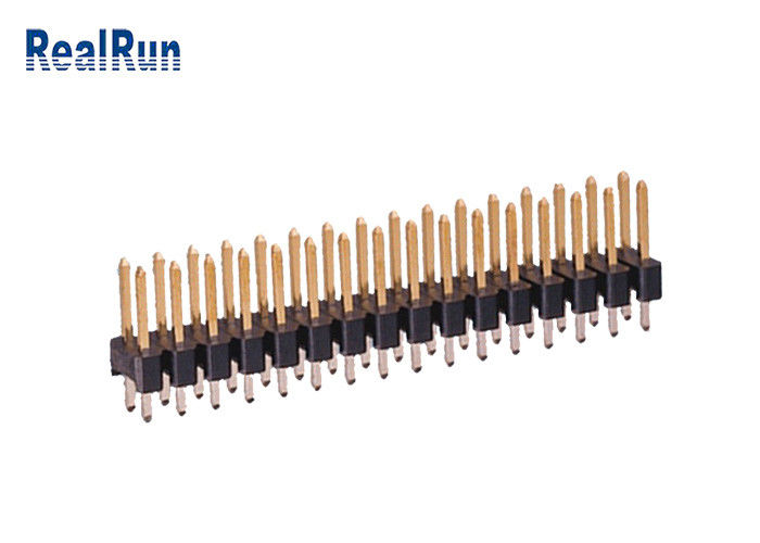 Rangée droite en laiton du double UL94V-0 de PA6T 180° Pin Header Connector 2.54mm