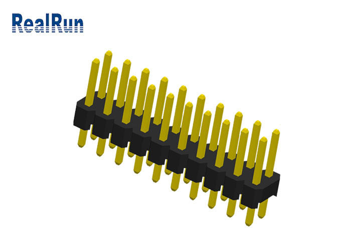 Laiton de Pin Header Male Brass Pcb 3.0A d'immersion de rangée de double de PBT PA6T 20P