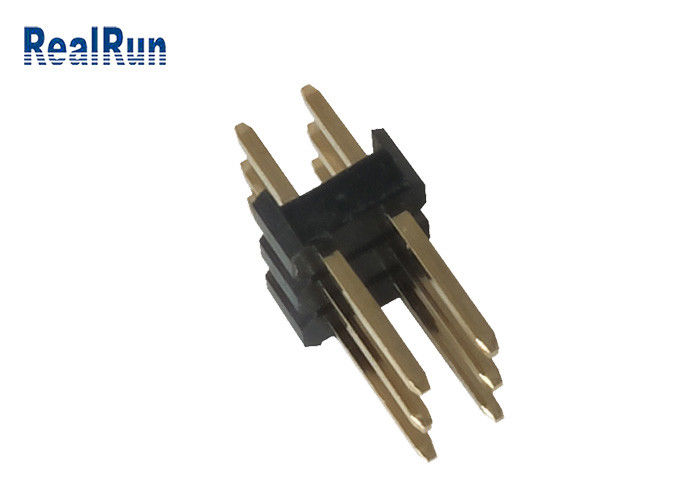 droit d'IMMERSION de 3.0A 6P double de Pin Header Black PA6T de lancement masculin du laiton 2.54mm