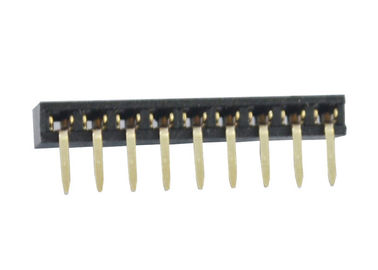 Noir simple 2.0mm de rangée de connecteur femelle d'en-tête de SMT de 90 degrés par le trou