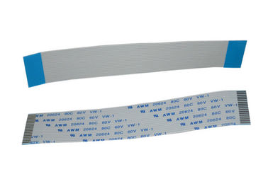 18 câble plat adapté aux besoins du client 1.0mm de Pin FPC un type matériel plaque en fer blanc de contact