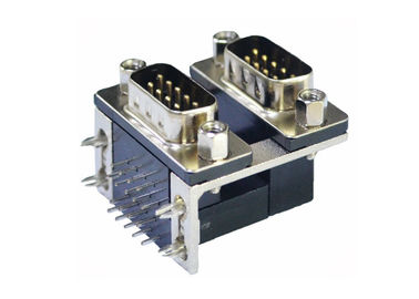 Deux type mâle de Pin D du connecteur 9 de SOUS-MARIN de la rangée D pour des manettes de jeu d'ordinateur