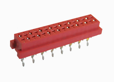 Lancement femelle de l'en-tête 2.54mm de Pin d'isolation de PBT du connecteur rouge 16 de déplacement