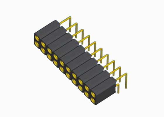 Par le type à angle droit de Pin du double de rangée de trou connecteur femelle 20 d'en-tête